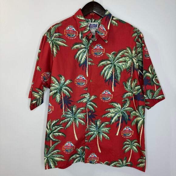 Reyn Spooner Pro Bowl 2005 Hawaiian Aloha Shirt Red Hawaii NFL Football XL - Picture 3 of 11